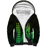 Custom Hawaii Sherpa Hoodie King Kamehameha - Lime LT9 Unisex Lime - Polynesian Pride