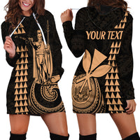 Custom Hawaii Hoodie Dress King Kamehameha - Nude LT9 - Polynesian Pride