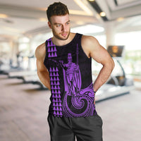 Custom Hawaii Men Tank Top King Kamehameha - Purple LT9 - Polynesian Pride