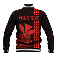 Custom Hawaii Baseball Jacket King Kamehameha - Red LT9 - Polynesian Pride
