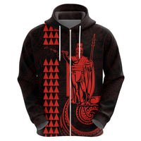 Custom Hawaii Hoodie King Kamehameha Red LT9 - Polynesian Pride