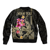 Custom Polynesian Bomber Jacket Hawaiian Warriors with Tribal Shark Tattoos - Nude LT9 - Polynesian Pride