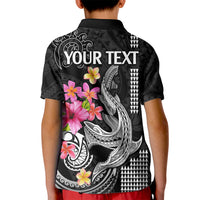 Custom Polynesian Kid Polo Shirt Hawaiian Warriors with Tribal Shark Tattoos - White LT9 - Polynesian Pride