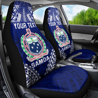 Personalised Samoa Coat Of Arms Car Seat Cover With Polynesian Pattern Version