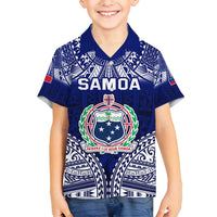 Personalised Samoa Coat Of Arms Family Matching Off Shoulder Maxi Dress and Hawaiian Shirt With Polynesian Pattern Version