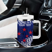 Personalised Samoa Coat Of Arms Tumbler With Handle With Polynesian Pattern Version