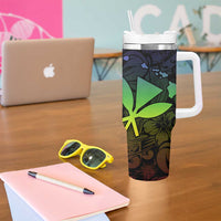 Polynesian Tribal Plumeria Tumbler With Handle with Hawaii Kanaka Maoli Reggae Version