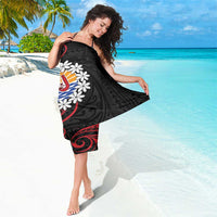 Tahitian Coat Of Arm and Tiare Flower Sarong Polynesian Tribal Tattoo