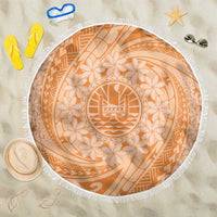 Tahitian Tiare Flower Beach Blanket Gold Polynesian Pattern