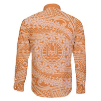 Tahitian Tiare Flower Family Matching Mermaid Dress and Hawaiian Shirt Gold Polynesian Pattern LT9 - Polynesian Pride