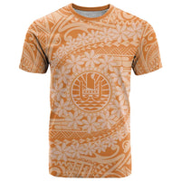 Tahitian Tiare Flower T Shirt Gold Polynesian Pattern LT9 Gold - Polynesian Pride