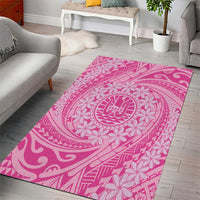 Tahitian Tiare Flower Area Rug Pink Polynesian Pattern LT9 - Polynesian Pride