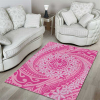Tahitian Tiare Flower Area Rug Pink Polynesian Pattern LT9 - Polynesian Pride