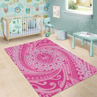 Tahitian Tiare Flower Area Rug Pink Polynesian Pattern LT9 - Polynesian Pride