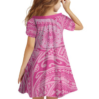 Tahitian Tiare Flower Family Matching Off The Shoulder Long Sleeve Dress and Hawaiian Shirt Pink Polynesian Pattern LT9 - Polynesian Pride