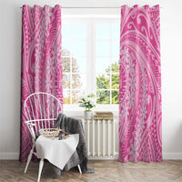 Tahitian Tiare Flower Window Curtain Pink Polynesian Pattern