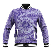 Tahitian Tiare Flower Baseball Jacket Violet Polynesian Pattern