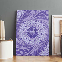 Tahitian Tiare Flower Canvas Wall Art Violet Polynesian Pattern