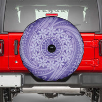 Tahitian Tiare Flower Spare Tire Cover Violet Polynesian Pattern