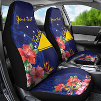 Personalised Tokelau Tropical Hibiscus Car Seat Cover With Polynesian Plumeria Tattoo LT9 - Polynesian Pride