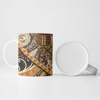 Hawaiian Style Tapa Ceramic Mug Vintage Seamless Pattern - Polynesian Pride