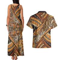 Hawaiian Style Tapa Couples Matching Tank Maxi Dress and Hawaiian Shirt Vintage Seamless Pattern - Polynesian Pride