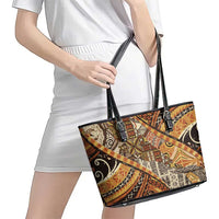 Hawaiian Style Tapa Leather Tote Bag Vintage Seamless Pattern LT9 - Polynesian Pride