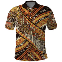 Hawaiian Style Tapa Polo Shirt Vintage Seamless Pattern - Polynesian Pride
