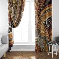 Hawaiian Style Tapa Window Curtain Vintage Seamless Pattern - Polynesian Pride