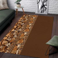 Hawaiian Tribal Elements Hibiscus Area Rug Gold Pattern - Polynesian Pride