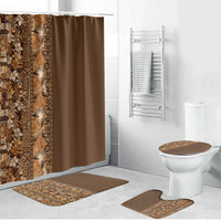 Hawaiian Tribal Elements Hibiscus Bathroom Set Gold Pattern - Polynesian Pride