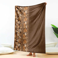 Hawaiian Tribal Elements Hibiscus Blanket Gold Pattern - Polynesian Pride