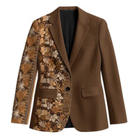 Hawaiian Tribal Elements Hibiscus Blazer Gold Pattern - Polynesian Pride