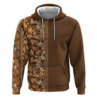 Hawaiian Tribal Elements Hibiscus Hoodie Gold Pattern - Polynesian Pride