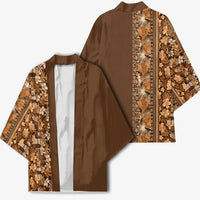 Hawaiian Tribal Elements Hibiscus Kimono Gold Pattern - Polynesian Pride