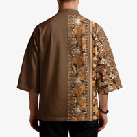 Hawaiian Tribal Elements Hibiscus Kimono Gold Pattern - Polynesian Pride