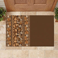 Hawaiian Tribal Elements Hibiscus Rubber Doormat Gold Pattern - Polynesian Pride