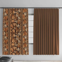 Hawaiian Tribal Elements Hibiscus Window Curtain Gold Pattern - Polynesian Pride