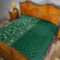 Hawaiian Tribal Elements Hibiscus Quilt Green Pattern - Polynesian Pride