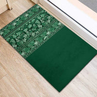 Hawaiian Tribal Elements Hibiscus Rubber Doormat Green Pattern - Polynesian Pride