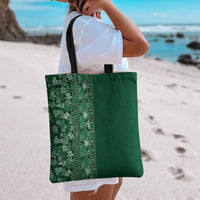 Hawaiian Tribal Elements Hibiscus Tote Bag Green Pattern - Polynesian Pride