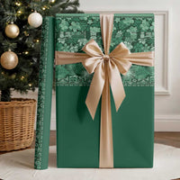 Hawaiian Tribal Elements Hibiscus Wrapping Paper Green Pattern - Polynesian Pride