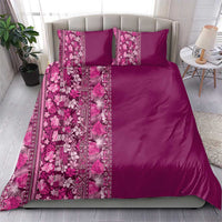 Hawaiian Tribal Elements Hibiscus Bedding Set Pink Pattern - Polynesian Pride