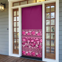 Hawaiian Tribal Elements Hibiscus Door Cover Pink Pattern - Polynesian Pride