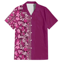 Hawaiian Tribal Elements Hibiscus Hawaiian Shirt Pink Pattern - Polynesian Pride