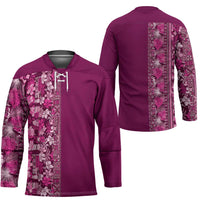 Hawaiian Tribal Elements Hibiscus Hockey Jersey Pink Pattern LT9 - Polynesian Pride