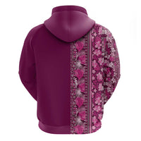 Hawaiian Tribal Elements Hibiscus Hoodie Pink Pattern - Polynesian Pride