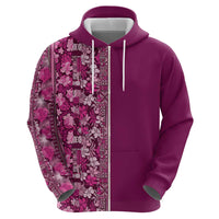 Hawaiian Tribal Elements Hibiscus Hoodie Pink Pattern - Polynesian Pride