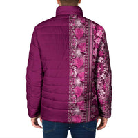 Hawaiian Tribal Elements Hibiscus Padded Jacket Pink Pattern - Polynesian Pride