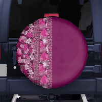 Hawaiian Tribal Elements Hibiscus Spare Tire Cover Pink Pattern - Polynesian Pride